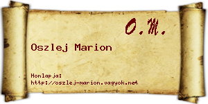 Oszlej Marion névjegykártya